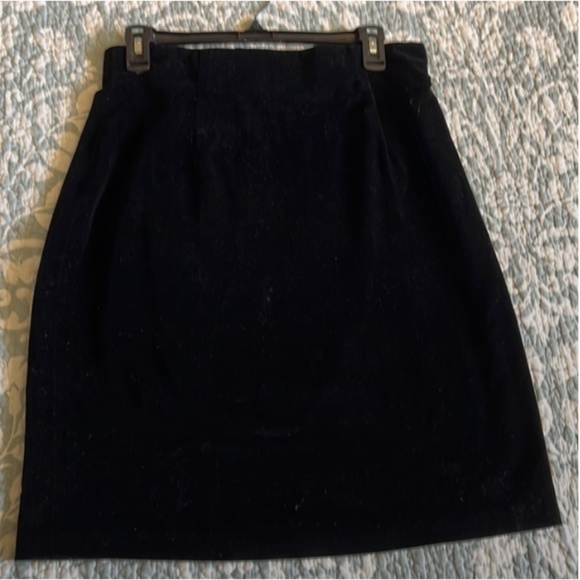 Bespoke Dresses & Skirts - VELVET black A-line skirt with high waist - zips in back